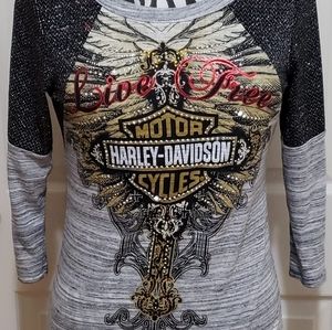 Women's Harley Davidson 3/4 sleeve shirt